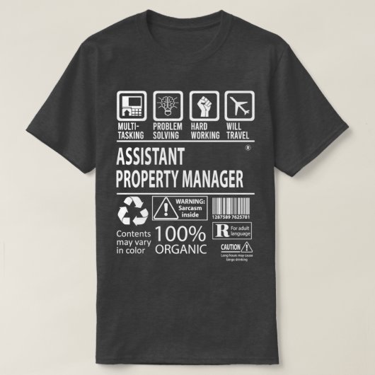 zertifizierter Assistent-Property Manager MultiTas T-Shirt (Design vorne)