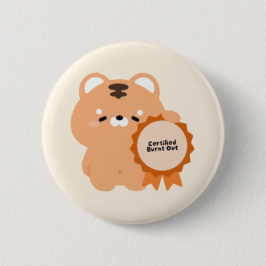 Zertifizierter ausgebrannter Tiger Button (Vorderseite)