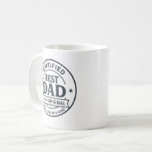 Zertifizierter bester Vater #0001 - 100 % Original Kaffeetasse (Vorderseite Links)