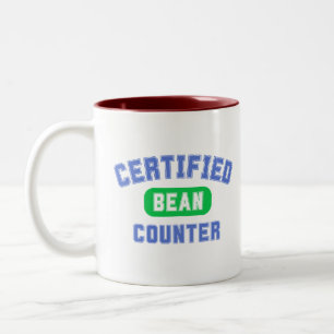 Zertifizierter Bohnenzähler für Buchhalter Zweifarbige Tasse
