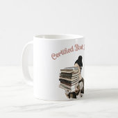 Zertifizierter Buchsüchtiger Kaffeetasse (Vorderseite Links)