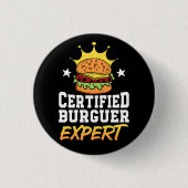 Zertifizierter Burger Expert Hamburger Handgezogen Button (Vorderseite)