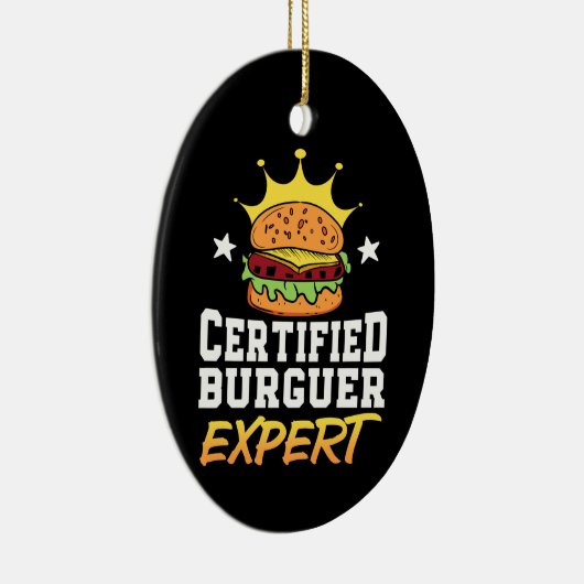 Zertifizierter Burger Expert Hamburger Handgezogen Keramik Ornament (Rechts)