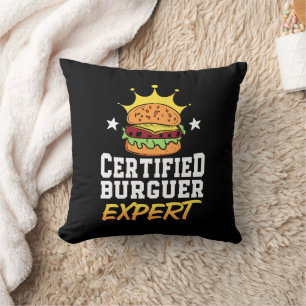 Zertifizierter Burger Expert Hamburger Handgezogen Kissen