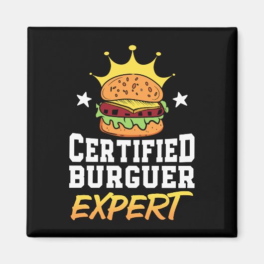 Zertifizierter Burger Expert Hamburger Handgezogen Magnet (Vorne)