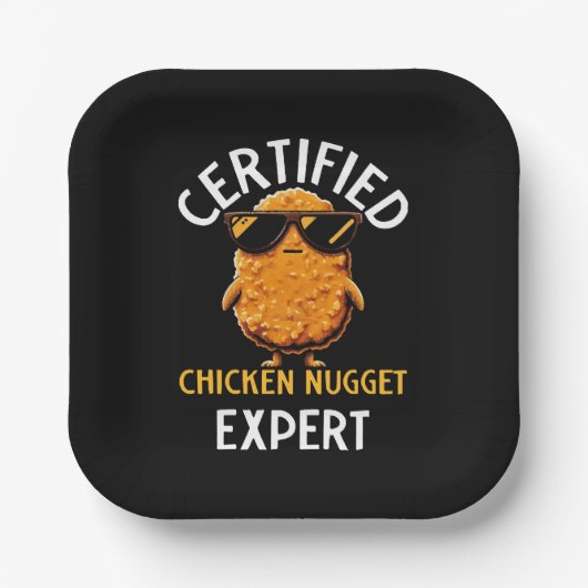 Zertifizierter Chicken-Nugget-Experte Pappteller (Vorderseite)