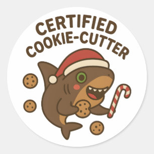 Zertifizierter Cookie-Cutter-Lustiger-Weihnachts-H Runder Aufkleber