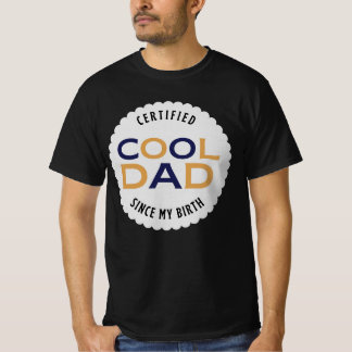 Zertifizierter Cooler Vater Retro-Abzeichen Vater- T-Shirt