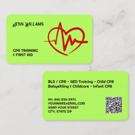 Zertifizierter CPR-Ausbilder Benutzerdefinierter Q Visitenkarte