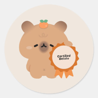 Zertifizierter Delulu Capybara Runder Aufkleber