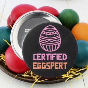 Zertifizierter Eier-Experte Ostern-Knopf Button