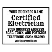 Zertifizierter Elektriker mit Namen, Anschrift usw Gummistempel (Prägung)
