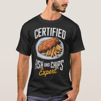 Zertifizierter Fish and Chips Experte Food Lover M T-Shirt