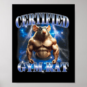 Zertifizierter Fitnessstudio-Ratte Meme Fitness Bo Poster