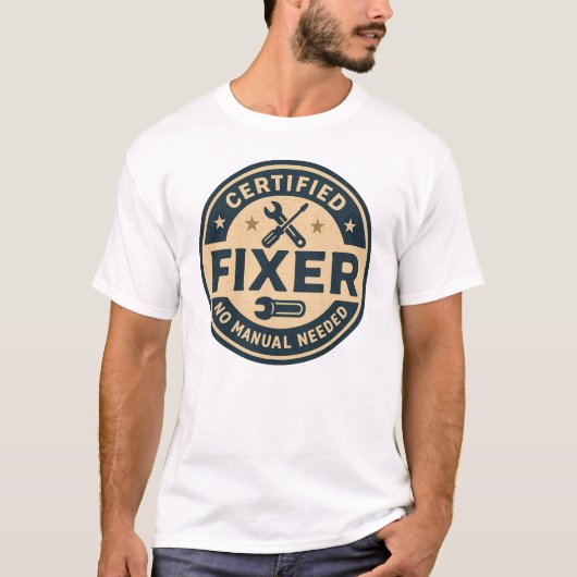 Zertifizierter Fixer - Abzeichen für Vintage Repar T-Shirt (Vorderseite)