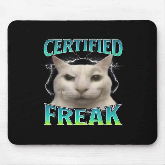 Zertifizierter Freak Funny Cat Meme Alberner Stari Mousepad (Vorne)