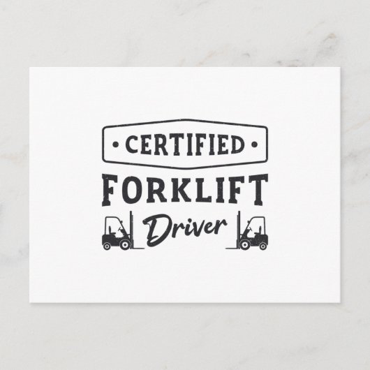 Zertifizierter Gabelstapler Postkarte (Vorderseite)