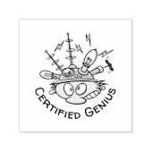 zertifizierter Genius Thinking Cap Funny Cartoon Permastempel (Design)