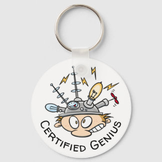 zertifizierter Genius Thinking Cap Funny Cartoon Schlüsselanhänger