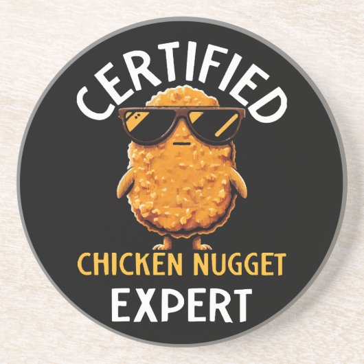 Zertifizierter Hühnernugget-Experte Getränkeuntersetzer (Vorne)