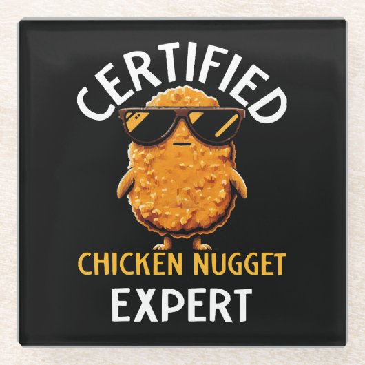 Zertifizierter Hühnernugget-Experte Glasuntersetzer (Vorderseite)