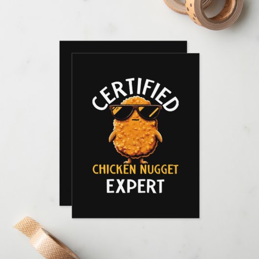 Zertifizierter Hühnernugget-Experte Mitteilungskarte (Vorderseite/Rückseite Beispiel)