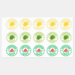 Zertifizierter Juicy Fruit Aufkleberbogen Etiketten