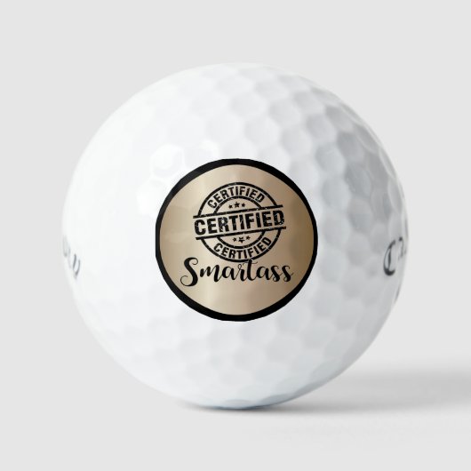 Zertifizierter Klugscheißer Gold Golfball (Vorderseite)