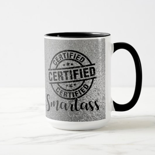 Zertifizierter Klugscheißer Silber Tasse (Rechts)