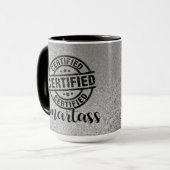 Zertifizierter Klugscheißer Silber Tasse (Vorderseite Links)