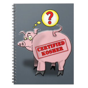 Zertifizierter Koscher-Schweinefleisch-Cartoon Notizblock