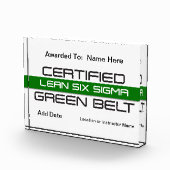 Zertifizierter Lean Six Sigma Green Belt Award Fotoblock (Rechts)