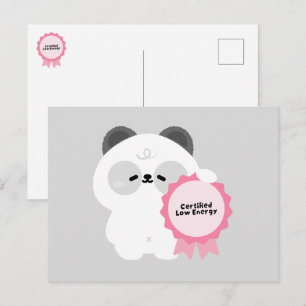 Zertifizierter Niedrigenergie-Panda Feiertagspostkarte