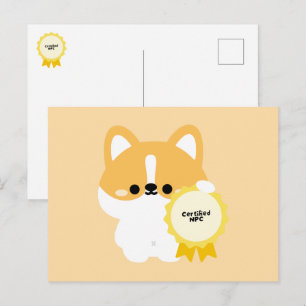Zertifizierter NPC Corgi Feiertagspostkarte