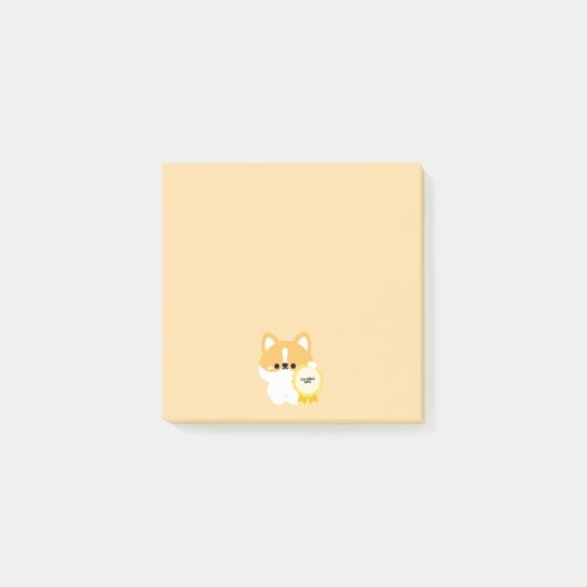 Zertifizierter NPC Corgi Post-it Klebezettel (Vorderseite)