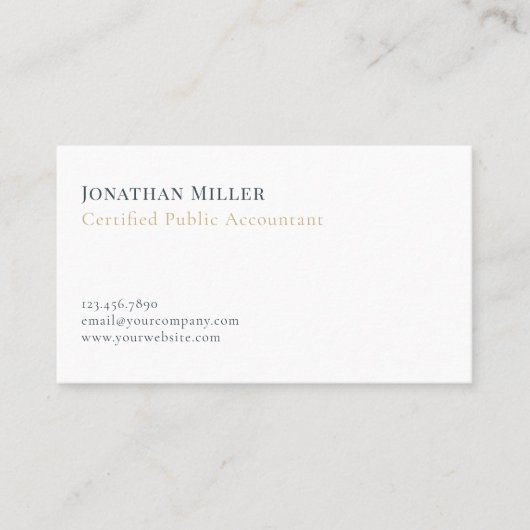 Zertifizierter öffentlicher Wirtschaftsprüfer Einf Visitenkarte (Vorderseite)