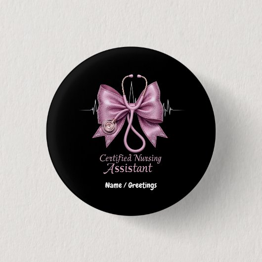 Zertifizierter Pflegeassistent CNA Coquette Bow Button (Vorderseite)