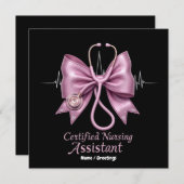 Zertifizierter Pflegeassistent CNA Coquette Bow Einladung (Vorne/Hinten)