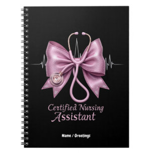 Zertifizierter Pflegeassistent CNA Coquette Bow Notizblock
