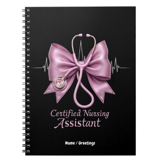 Zertifizierter Pflegeassistent CNA Coquette Bow Notizblock (Vorderseite)