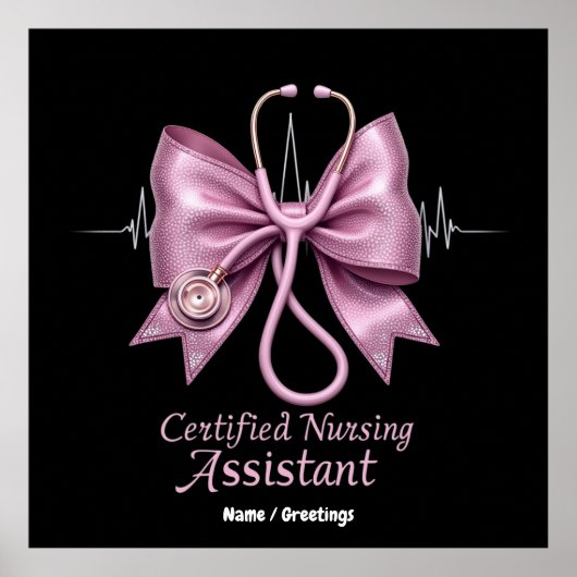 Zertifizierter Pflegeassistent CNA Coquette Bow Poster (Vorne)