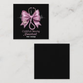 Zertifizierter Pflegeassistent CNA Coquette Bow Quadratische Visitenkarte (Vorne/Hinten)