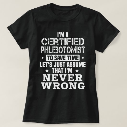 Zertifizierter Phlebotomist T-Shirt (Design vorne)