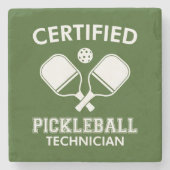 Zertifizierter Pickleball-Techniker Steinuntersetzer (Vorderseite)