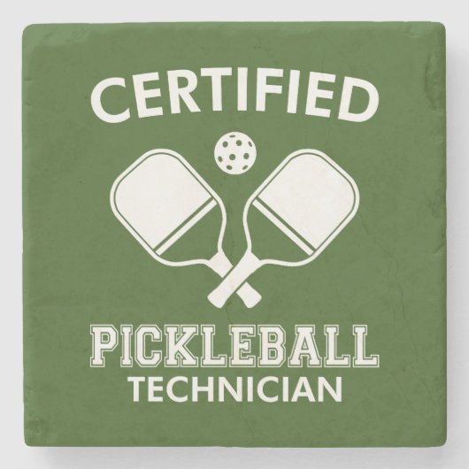 Zertifizierter Pickleball-Techniker Steinuntersetzer (Vorderseite)