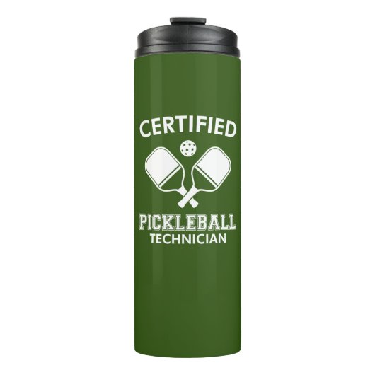 Zertifizierter Pickleball-Techniker Thermosbecher (Vorderseite)