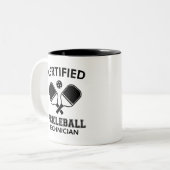 Zertifizierter Pickleball-Techniker Zweifarbige Tasse (Vorderseite Links)