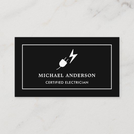 zertifizierter Power für Schwarzweiß-Stecker Visitenkarte (Vorderseite)