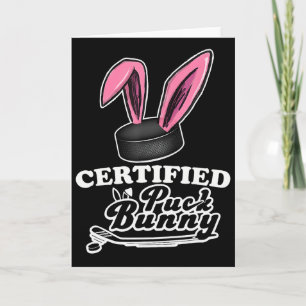 Zertifizierter Puck Bunny Lustiger Eishockey-Slang Karte
