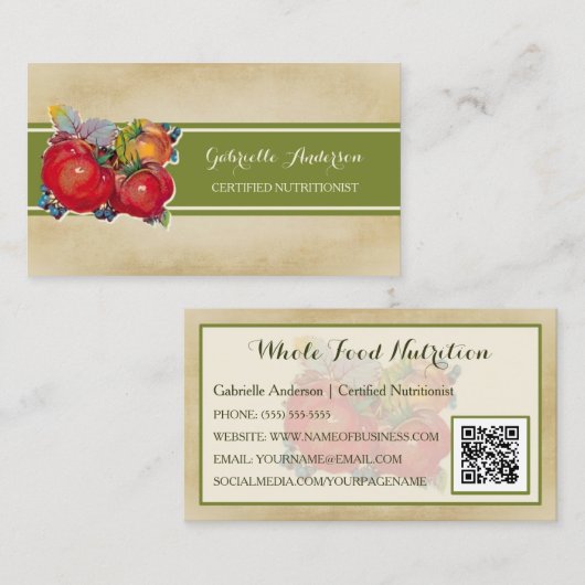 Zertifizierter QR-Code des Ernährungswissenschaftl Visitenkarte (Vorne/Hinten)